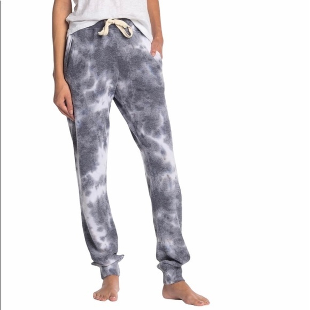 Theo & Spence size M grey tie dye fleece joggers
